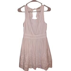 Charlotte Russe White Eyelet Lace Back Fit & Flare Mini Dress Small Bridal